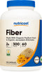 Nutricost Fiber Capsules, 300 Count - Prebiotic Fiber Supplement with Organic Psyllium Husk & Jerusalem Artichoke, 60