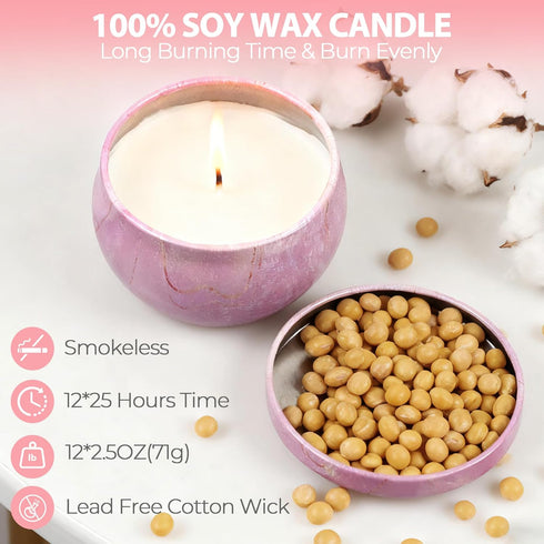 Jaytesen Women,12 Pack Set, 300 Gifts for Scented Candles Gift Hour Long Lasting Soy Wax Candles for Home Scented