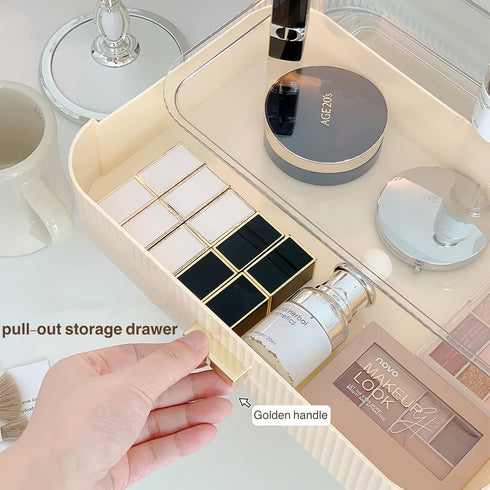 Stackable Plastic Organizer for Eyeshadow Palettes, Cosmetics, and Beauty Supplies on Vanity - Big & Spacious, White