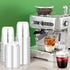 RMERVE 50 12 oz) Pcs Plastic Coffee Cups with Sip Lids, Disposable Plastic PET Crystal Cups with Strawless Lid for Iced