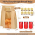 Sublaga 70 Pack 14" 8.3" 3.5" Packaging 75 Bread Bags with Tin Tie Tab Lock, Large Kraft Paper Sour Dough Bag