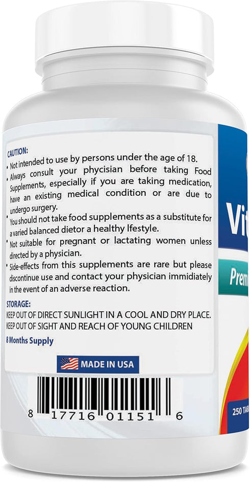 Best Naturals Vitamin B6 50 mg, 250 Tablets, Dietary Supplement for Overall Health