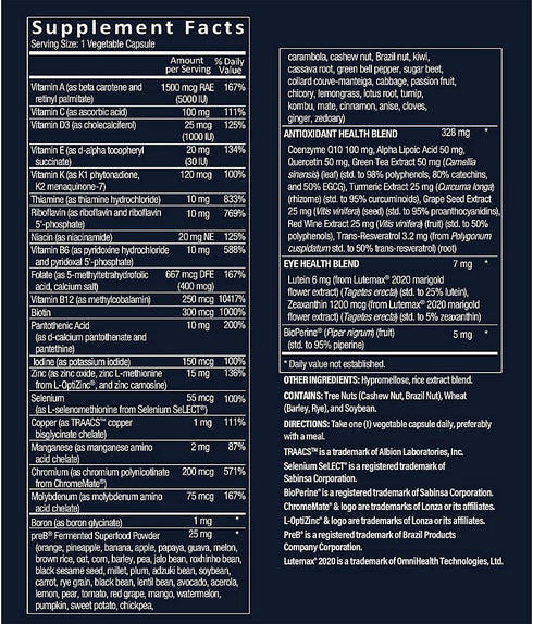 Once-Daily Bioactive Multivitamin for Men, 60 Vegetarian Capsules