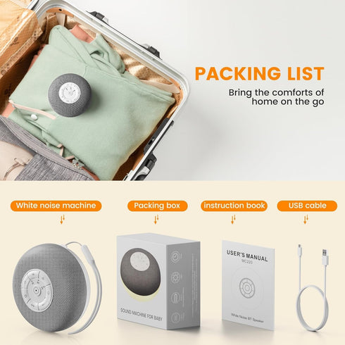 yewei 39 YEVIK Portable Sound Machine for Baby, Soothing Sleep Assistant with Sounds & Night Light for Nursery, Travel