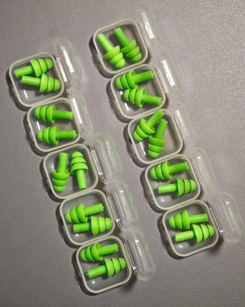 10 Pairs Noise Cancelling Ear Plugs, Reusable Soft Silicone Waterproof Hypoallergenic Earplugs for Swimming, Concerts,