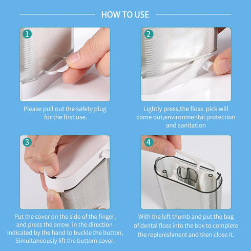 Dental Floss Dispenser, Adult Unbreakable and Shred-Resistant Flossers, 188 Count Professional Toothpicks, Perfect