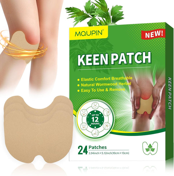 MQUPIN 24Pcs Knee Patches, Natural Knee Pain Relief Arthritis Patch for Back, Neck, Shoulder Pain