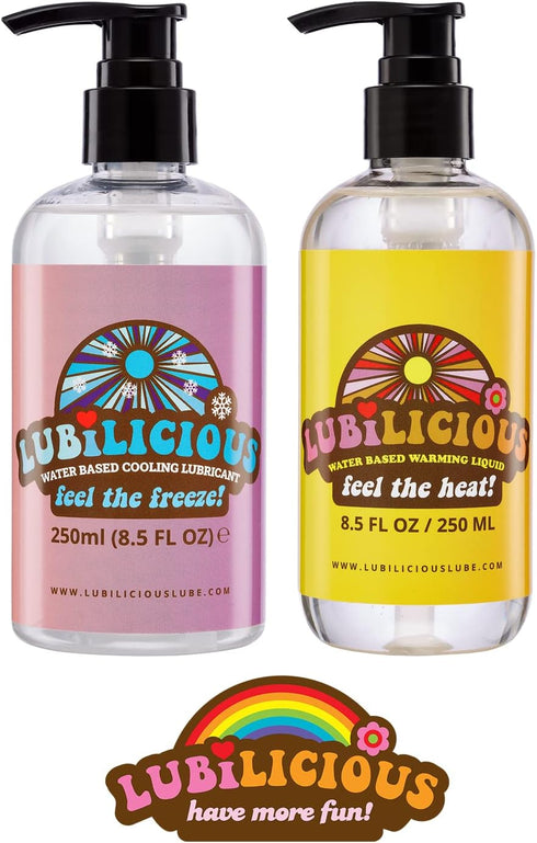 Pack Lubilicious Cooling Lube & Warming Gel Combo - Lubricant for Couples - Personal Gel for Men & Women - Personal