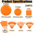 TWOWYHI 228PCS Orange Party Supplies Set Include Paper Plates Cups Paper Napkins Plastic Spoons Forks Knives for 30Guests Disposable Party Dinnerware for Birthday Wedding Party Family Picnic by TWOWYHI