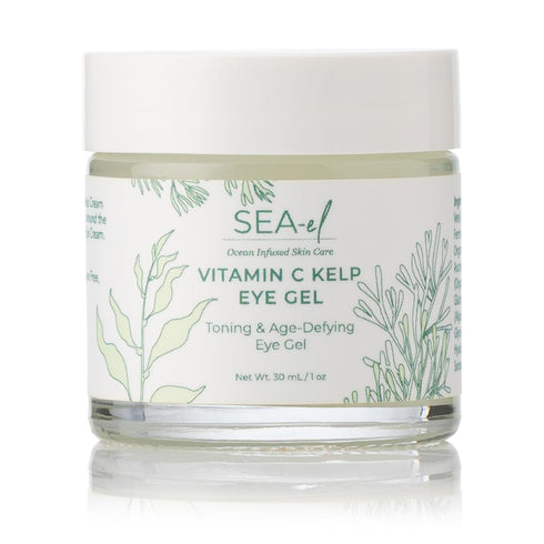 Vitamin C Kelp Eye Gel for Puffiness, Under Eye Bags & Dark Circles, Cooling Youthful Glow, 1 Oz