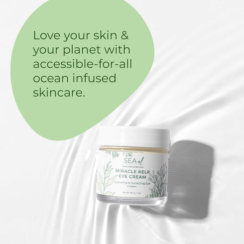 Miracle Sea Kelp Eye Cream - Hydrating & Correcting with Yerba Mate, Caffeine & Hyaluronic Acid, 1 Oz