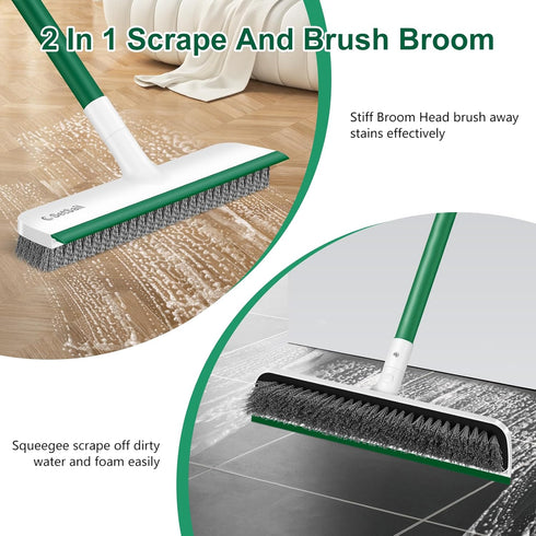 SetSail 12 51-Inch 2 1 Upgraded Large in Wide Floor Scrub Brush with Long Adjustable Handle in Scrape Brush Stiff