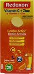 Redoxon Vitamin C + Zinc, Effervescent Tablets, Immune Support, Orange Flavor, 20 Tablets