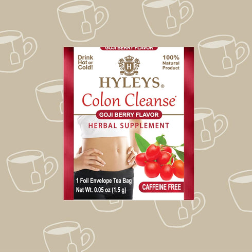 Hyleys Colon Cleanse Tea, Goji Berry Flavor - 25 Tea Bags (1 Pack) for Digestive Health