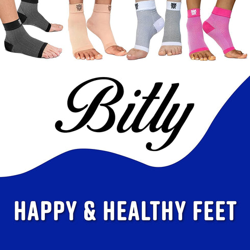 Bitly Plantar Fasciitis Compression Socks - Best Ankle Compression Sleeve for Men & Women, Arch Support, Heel Pain