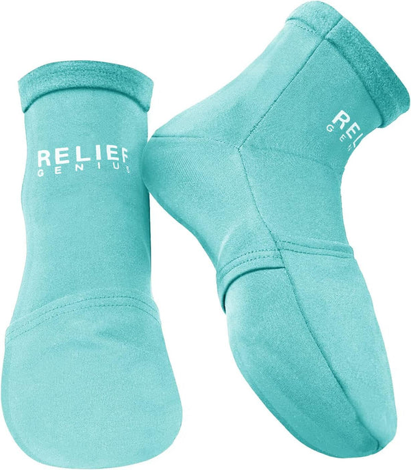 Relief Genius Cold Therapy Socks with Reusable Gel Ice Packs - Large