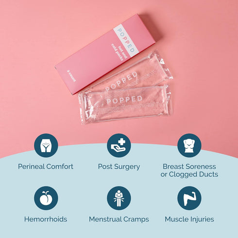 Reusable Hot and Cold Packs | Gel Pack for Pain Relief, Hemorrhoids, Cramping after Birth | Perineal Ice Packs (2 count)