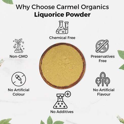 CARMEL ORGANICS Licorice Root Powder - 8 Ounce Herbal Supplement, Natural Sweetener and Digestive Aid, Non-GMO