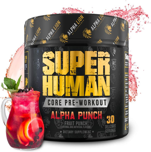 ALPHA LION Core Pre Workout Powder, 30 Servings, Fruit Punch Flavor with Creatine, Beta Alanine, L-Citrulline &