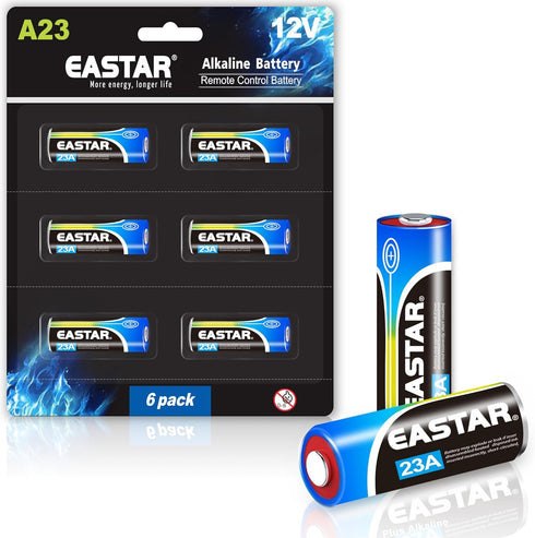 A23 12 Volt Battery 6 Pack, Long Lasting Alkaline 23A 12V Battery for High-Powered Devices