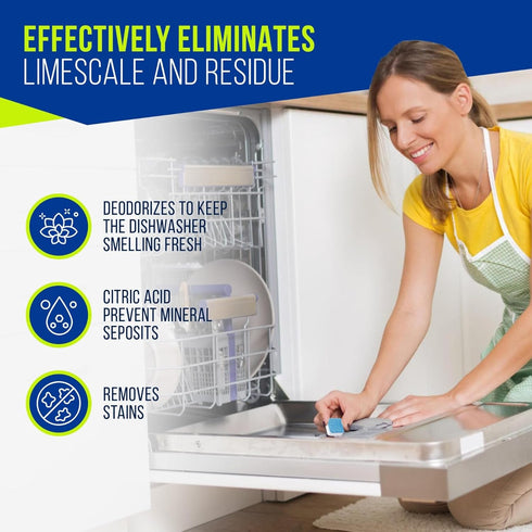 Dishwasher Cleaner Tablets - 26 Pack Deep Cleaning, Limescale & Mineral Remover for All Dishwashers