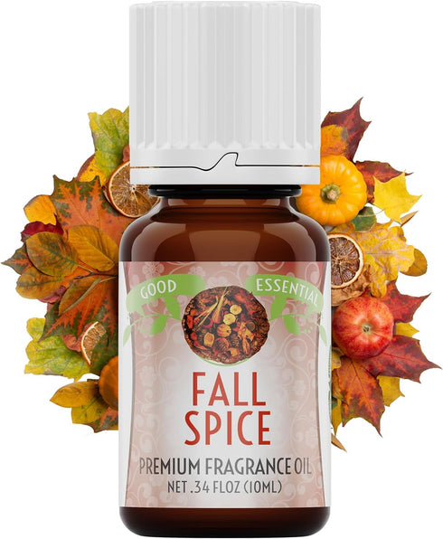 Good Essential - Professional Fall Spice Fragrance Oil 10ml for Diffuser, Candles, Soaps, Lotions, Perfume 0.33 fl oz - Diffuser Oil Fall Scents - Fall Spice Fragrance Oil for Candle Making