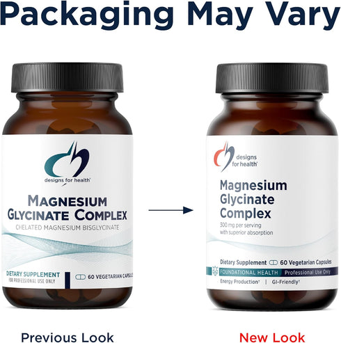 Immune (60 Designs for Health Magnesium Glycinate Complex - Chelated Magnesium Bisglycinate + High Absorption Magnesium