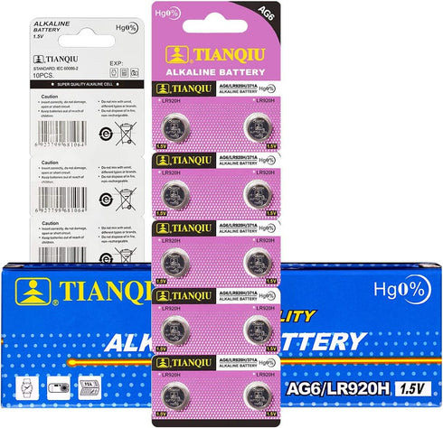 Tianqiu 10PCS Ag6 Lr920 371 Sr920Sw Alkaline Battery