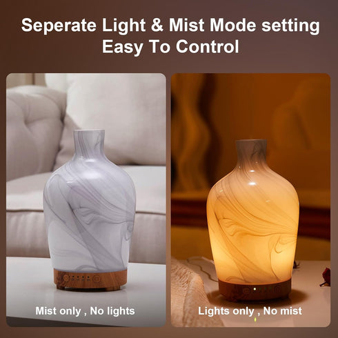 inrorans 160ml 7 Classical Vase Art Glass Aromatherapy Diffuser ultrasonic Cool Mist Scent Aroma Essential Oil Diffu er