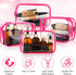 Weewooday 12 Pieces Clear Cosmetics Bag, Waterproof PVC Zippered Toiletry Carry Pouch for Vacation Bathroom