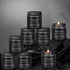 Men's Aromatherapy Gift Set - 8 Scented Candles with Manly Scents (Leather, Smoke, Oak) in Black Candle Jars, Perfect