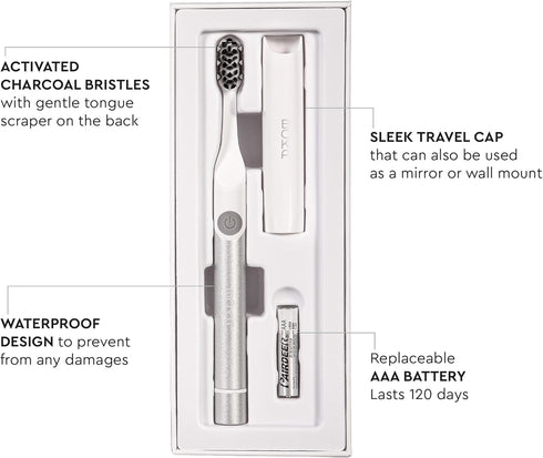 Boka Sonic Electric Toothbrush for Adults - 24000 VPM w/Standard & Sensitive Modes - Waterproof & Up to 120 Battery Life w/Travel Cover & Wall/Mirror Mount - Automatic Smart Timer, Non-Slip Handle