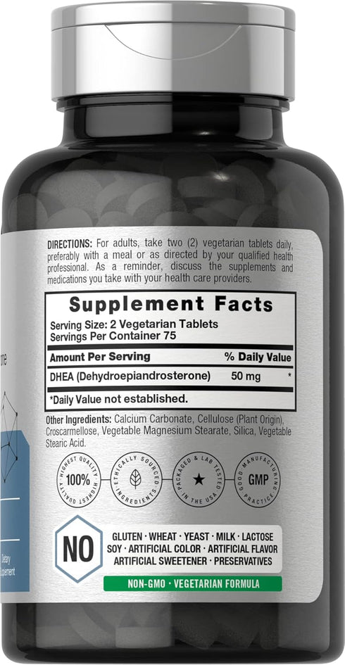 Horbaeach DHEA 50mg 150 Tablets | Non-GMO, Gluten Free Supplement