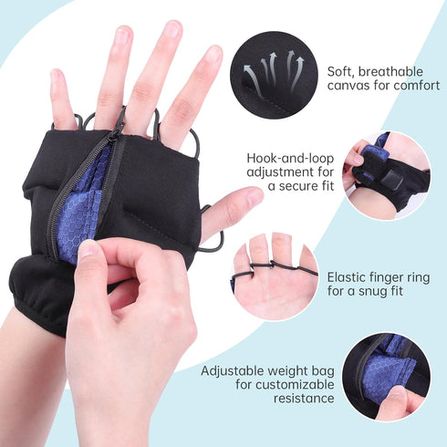 Weighted Gloves, Adjustable Weighted Gloves for Tremors, Adjustable Hand Stability Aid, Improved Hand/Wrist Mobility
