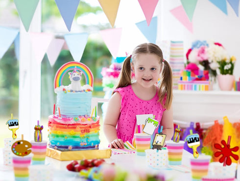 24pcs Art Painting Character Cocktail Drink Straws and Brushes for Birthday Party Supplies, Welcome Back to School