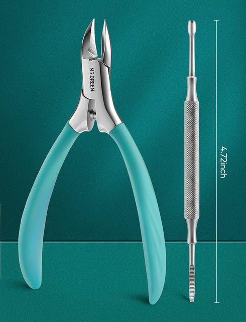 MR.GREEN Nail Clippers for Thick & Ingrown Toenails, Heavy Duty Professional Tools with Rubber Handle