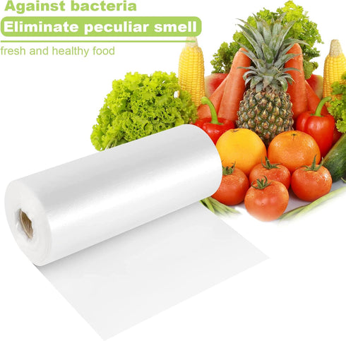 RyhamPaper Food Storage Bags - 1 Roll 12 x 16 Plastic Produce Bags for Fruits, Vegetables, Bread, 350 Bags