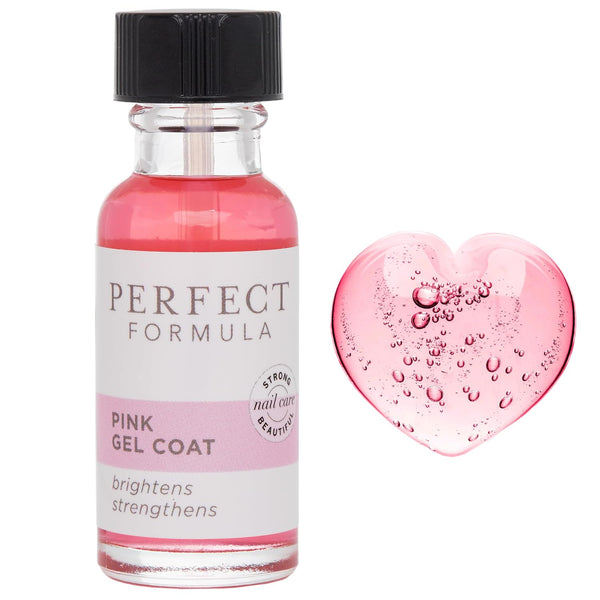 Perfect Formula Pink Gel Coat, Nail Strengthener and Hardener for Women, Keratin Treatment for Damaged Nails