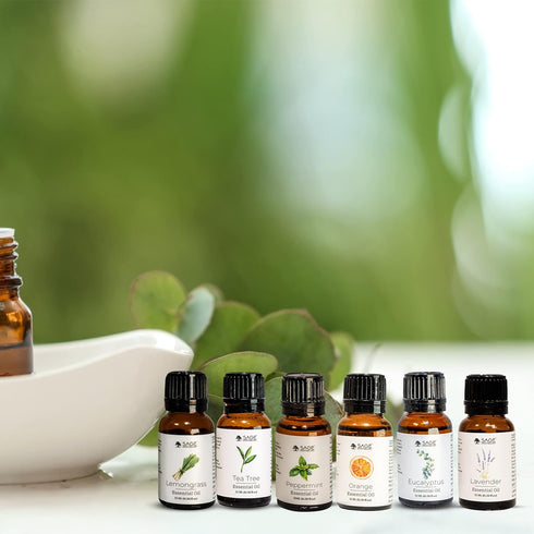 Natural Blend Essential Oil Set - 6 pcs for Diffusers, Aromatherapy, Gifts for Home, Office, Car