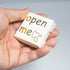 Set, Tiny Orange Crab Gift Box Love Message Surprise with Gold Open Me Design, Romantic Present
