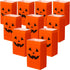 Tatuo Halloween Pumpkin Paper Bags, 24 Pieces Flat Bottom Bags for Candy Present Crafting Lunch