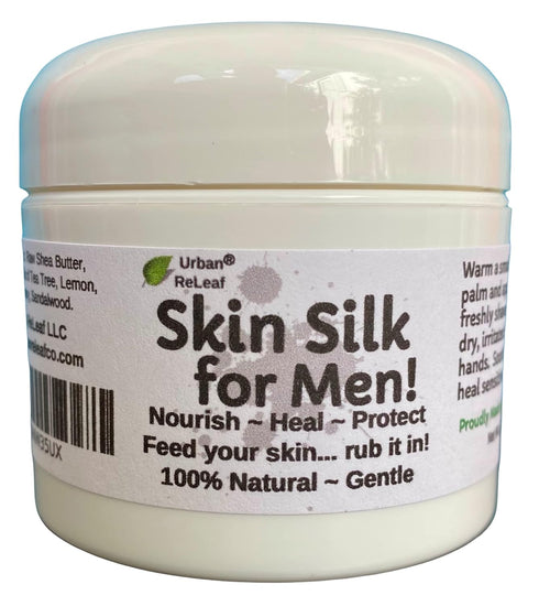Urban ReLeaf Skin Silk for Men, Heal Dry Irritated Skin, 100% Natural Vegan Gift for Dads