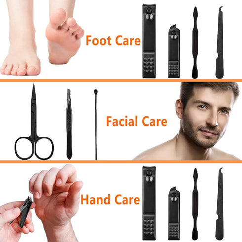 Manicure Set Men Nail Clipper Set, Personal Care Nail Grooming Kits Travel Nail Care Tools Gift for Men Women