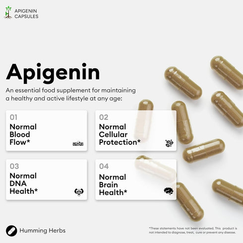 Humming 504mg 6-in-1 B6, 90 Herbs Apigenin Brain & Wellness Supplement with L-Theanine, Bacopa, Magnesium, Vitamin