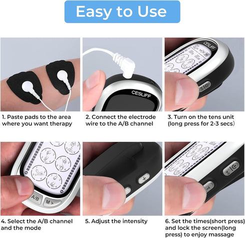 Dual Channel TENS EMS Unit with Large Screen, 24 Modes, 36 Levels Intensity Muscle Stimulator for Pain Relief with 10