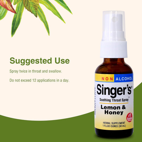 Herbs Etc. Singer's Saving Grace Lemon & Honey, Herbal Remedy Spray, 1 fl oz, Throat Relief