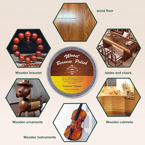Wood Beeswax Furniture Polish | Traditional Polish for Wood Furniture, Floors, Doors, Tables (5.07 fl.oz/150ml)