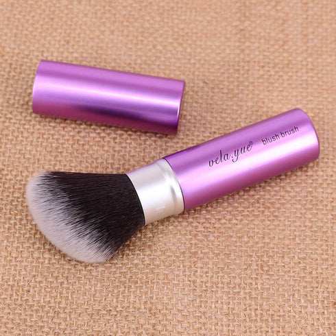 Vela.Yue Retractable Blush Brush - Angled Face Powder Blusher Bronzer Travel Makeup Brush