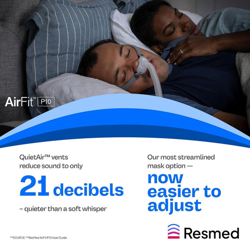 P10 Resmed AirFit Nasal Pillow Cushion - CPAP Mask Accessories Replacement - Soft Lightweight Silicone - Dual Wall