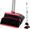 Broom and Dustpan Set, Indoor Broom with Dust Pan Combo for Home, Office, Kitchen, Lobby & Pet Hair Cleaning